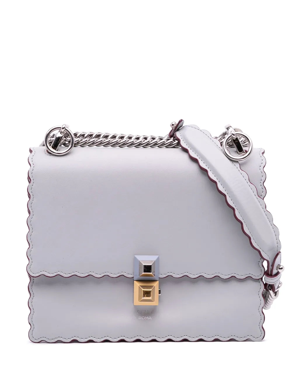 Pre-OwnedFendi Pre-Owned2000-2010 Small Leather Studded Scalloped Kan I crossbody bag