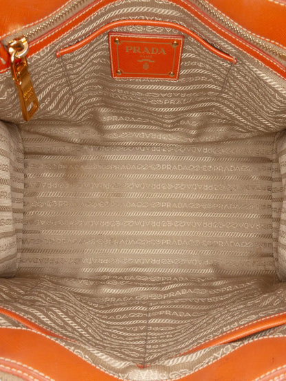 Pre-OwnedPrada Pre-Owned2010-2025 Saffiano Trimmed Canvas Canapa Logo Double Zip satchel