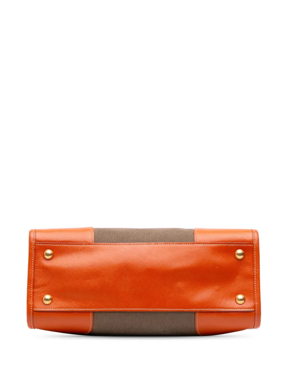 Pre-OwnedPrada Pre-Owned2010-2025 Saffiano Trimmed Canvas Canapa Logo Double Zip satchel
