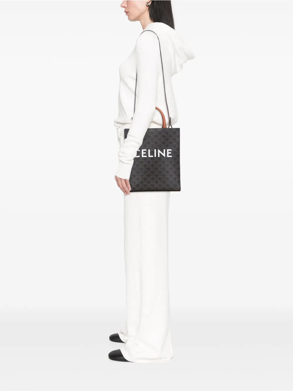 Pre-OwnedCeline Pre-Owned2022 Small Triomphe Coated Canvas Vertical Cabas Tote satchel
