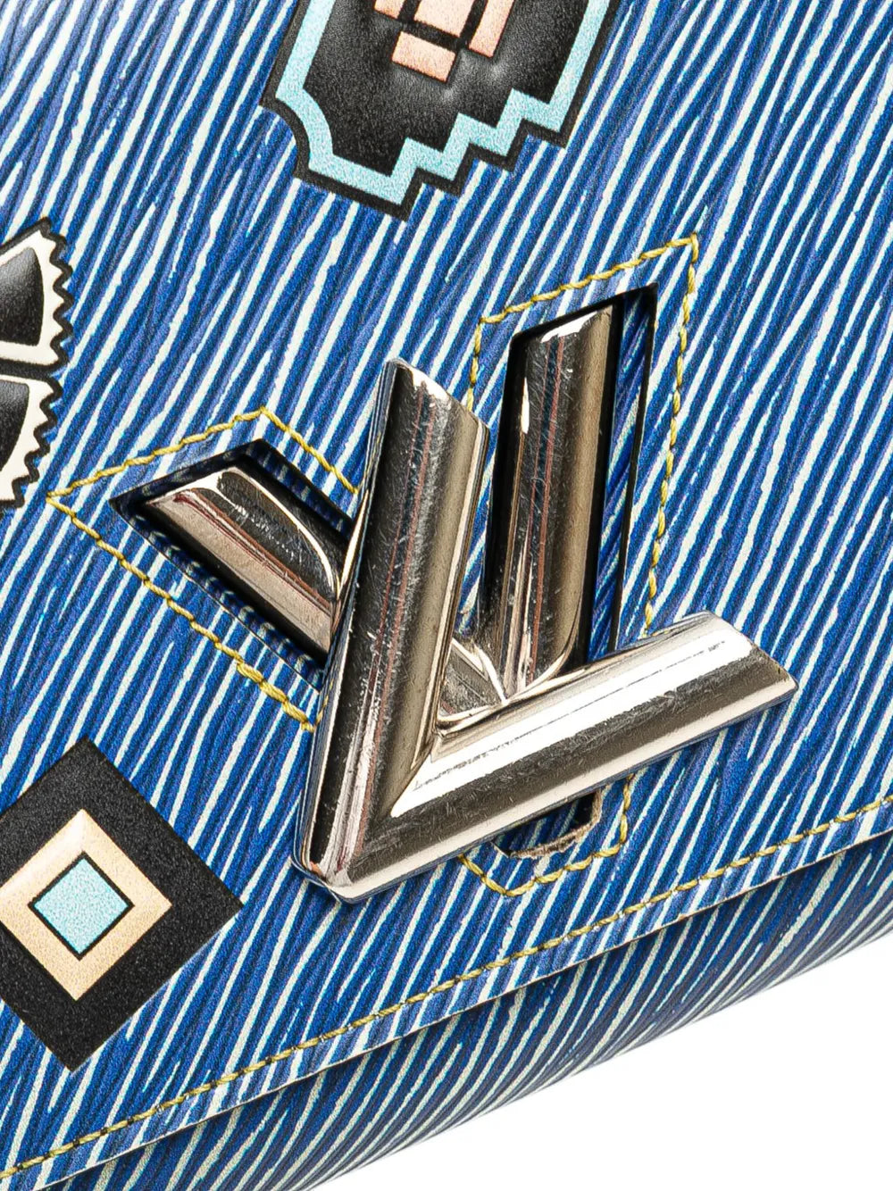 Pre-OwnedLouis Vuitton Pre-Owned2015 Epi Denim Twist Azteque Wallet on Chain crossbody bag