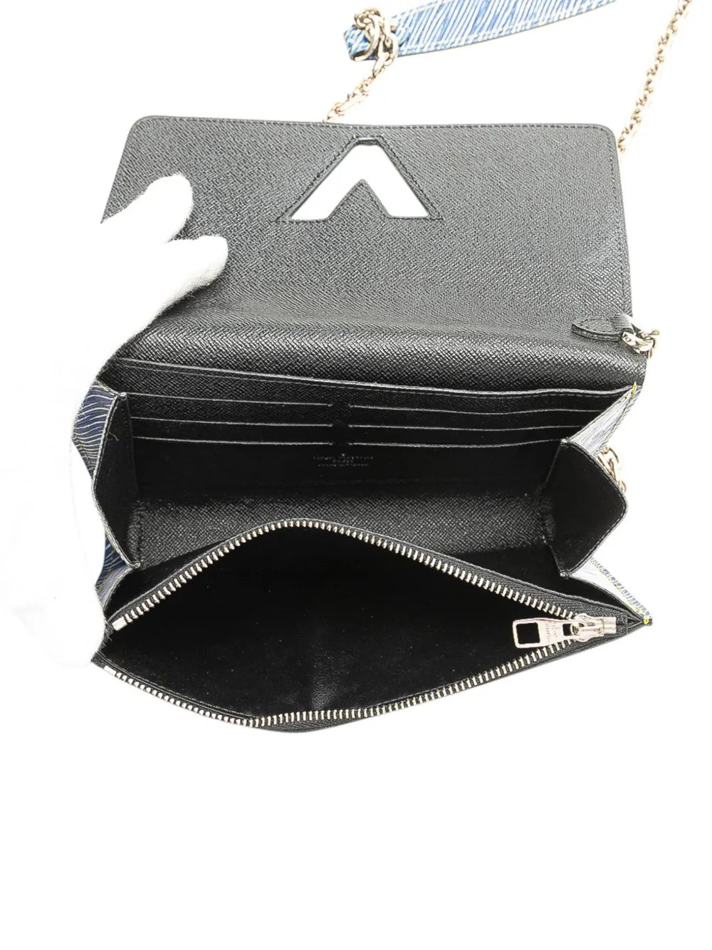 Pre-OwnedLouis Vuitton Pre-Owned2015 Epi Denim Twist Azteque Wallet on Chain crossbody bag