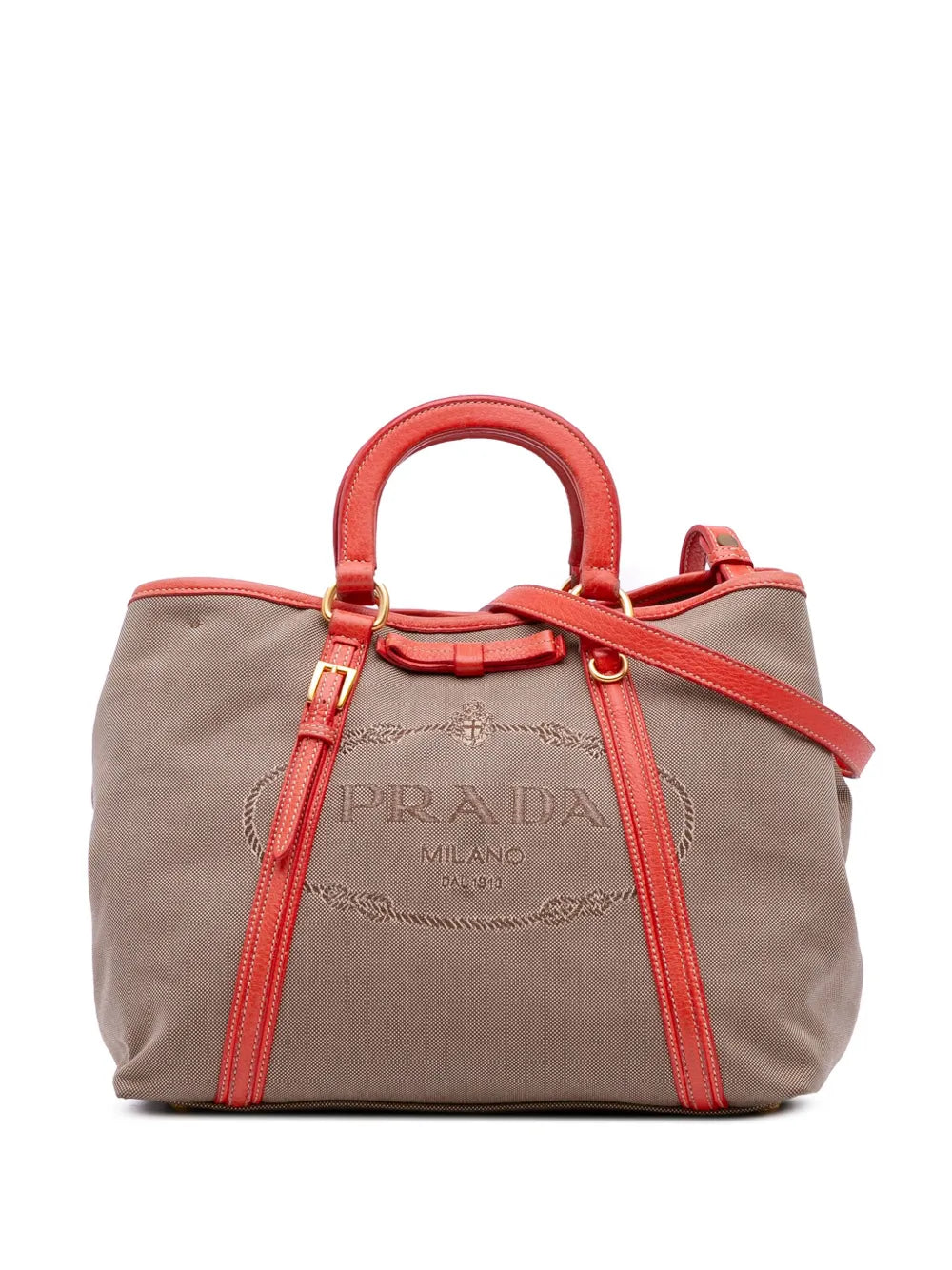 Pre-OwnedPrada Pre-Owned2013-2025 Canvas Canapa Logo Bow satchel floriamart.shop