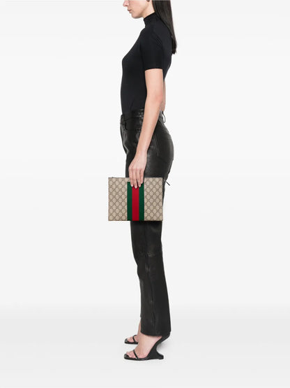 Pre-OwnedGucci Pre-Owned2000-2015 GG Supreme Web clutch bag