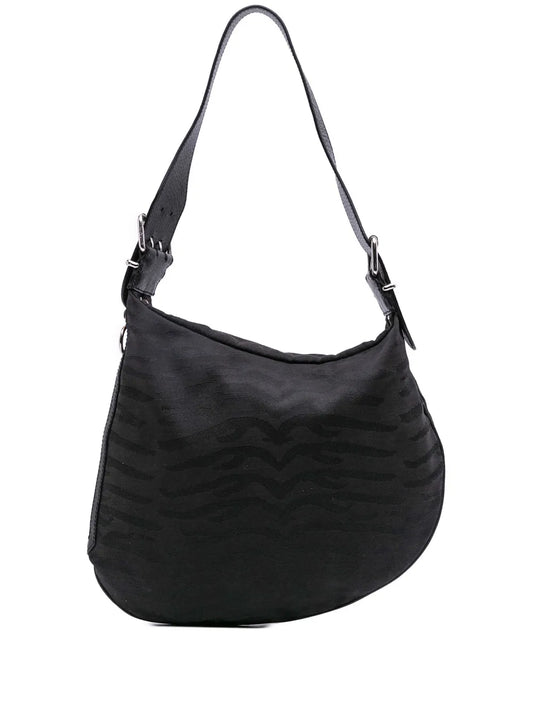 Pre-OwnedFendi Pre-Owned2000-2010 Zebra Print Canvas Oyster hobo bag
