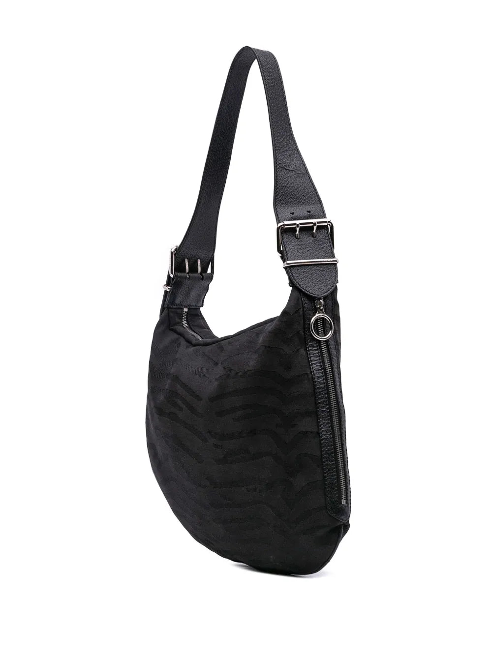 Pre-OwnedFendi Pre-Owned2000-2010 Zebra Print Canvas Oyster hobo bag