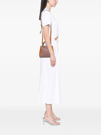 Pre-OwnedGucci Pre-Owned2016-2025 Mini Bicolor Calfskin Bamboo Shopper satchel