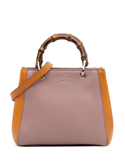 Pre-OwnedGucci Pre-Owned2016-2025 Mini Bicolor Calfskin Bamboo Shopper satchel