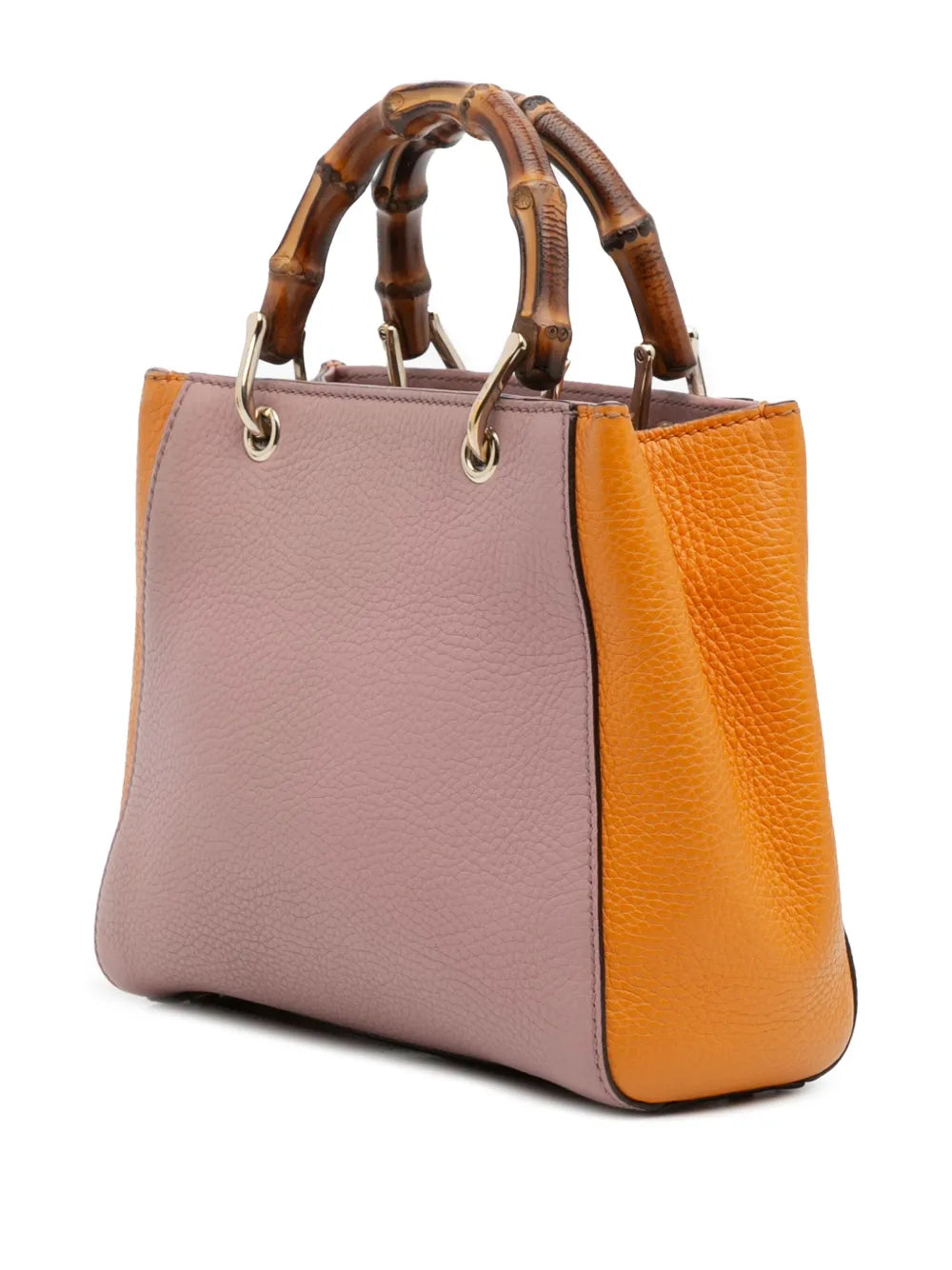 Pre-OwnedGucci Pre-Owned2016-2025 Mini Bicolor Calfskin Bamboo Shopper satchel