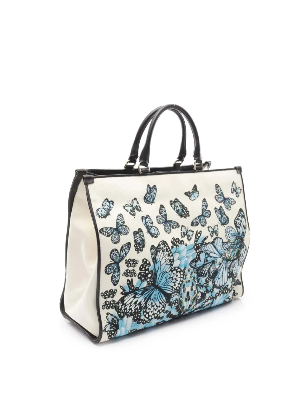 Pre-OwnedBvlgari Pre-Owned2010-2025 Mary Katrantzou Canvas Butterfly and Snake Print Tote satchel