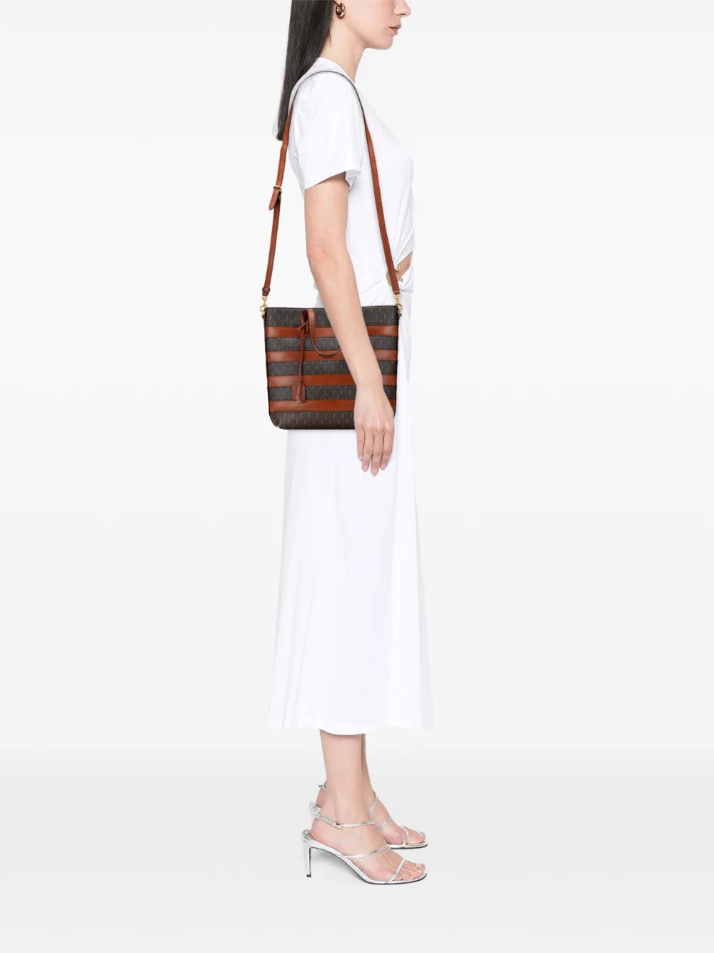 Pre-OwnedSaint Laurent Pre-Owned2021 Le Monogramme Coated Canvas and Leather Shopper Tote satchel