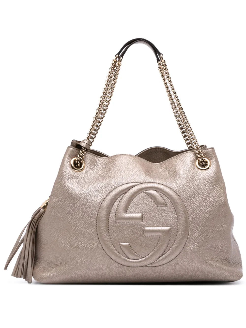 Pre-OwnedGucci Pre-Owned2016-2025 Medium Metallic Leather Soho Chain tote bag