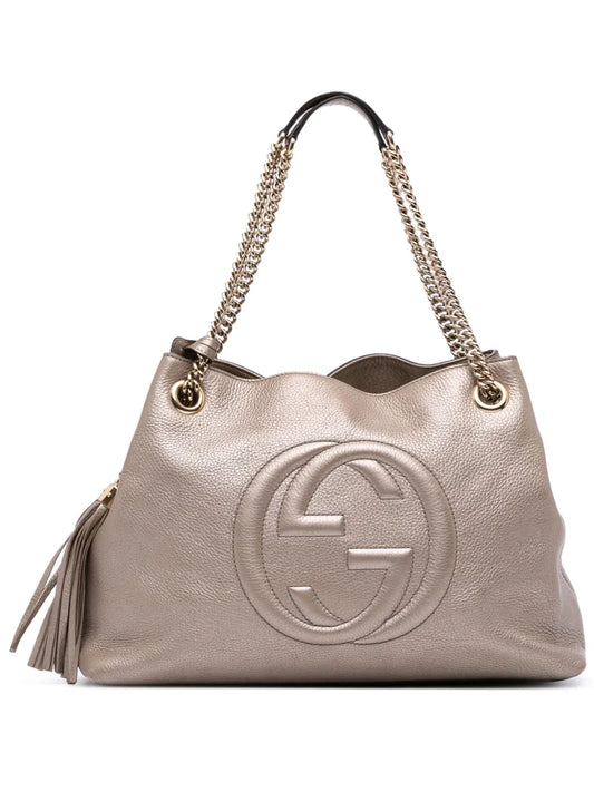 Pre-OwnedGucci Pre-Owned2016-2025 Medium Metallic Leather Soho Chain tote bag