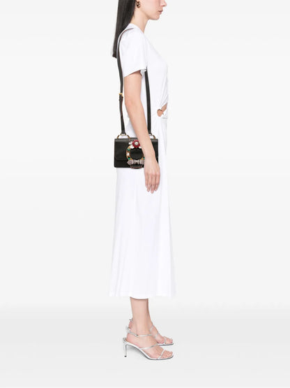 Pre-OwnedMiu Miu Pre-Owned2010-2025 Goatskin Madras Soft Calf Crystal Embellished crossbody bag