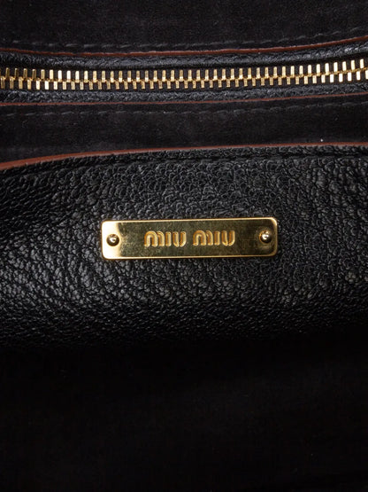 Pre-OwnedMiu Miu Pre-Owned2010-2025 Goatskin Madras Soft Calf Crystal Embellished crossbody bag
