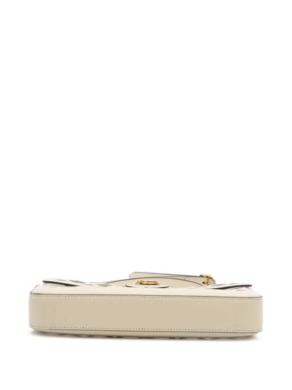 Pre-OwnedGucci Pre-Owned2016-2025 Medium Cutout Leather and Flora Canvas Traforata Flap crossbody bag
