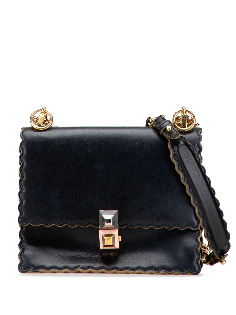 Pre-OwnedFendi Pre-Owned2010-2025 Small Scalloped Leather Kan I crossbody bag
