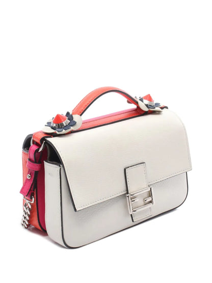Pre-OwnedFendi Pre-Owned2010-2025 Micro Bicolor Leather Flowerland Double Baguette satchel