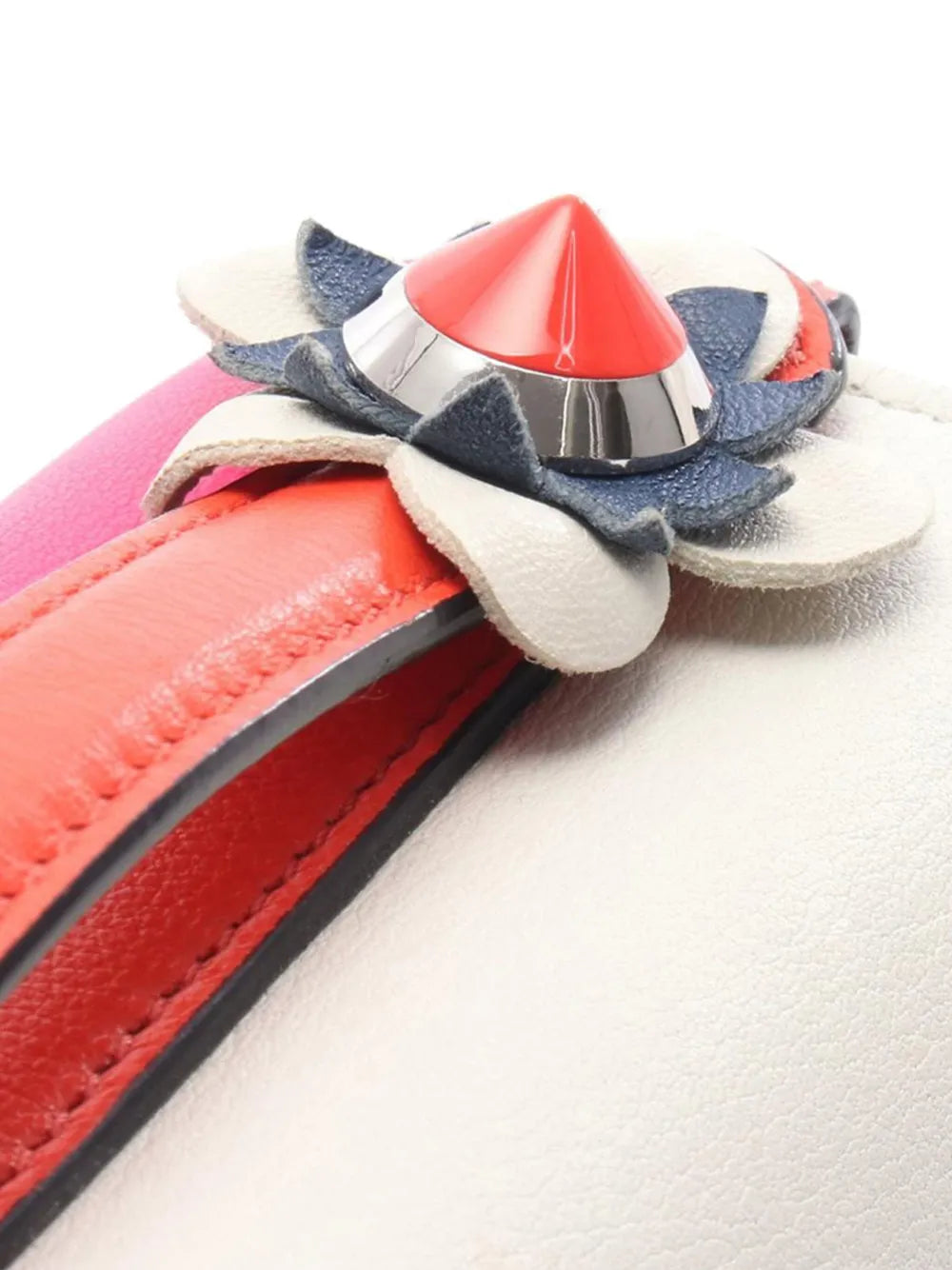 Pre-OwnedFendi Pre-Owned2010-2025 Micro Bicolor Leather Flowerland Double Baguette satchel