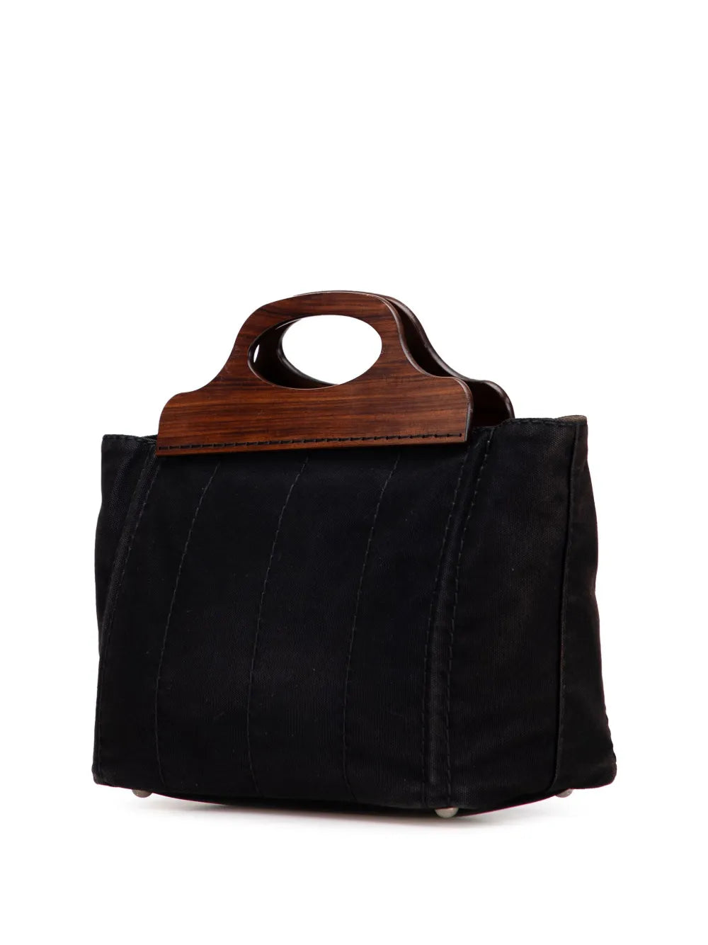 Pre-OwnedPrada Pre-Owned2010-2025 Canvas Wood Handle Canapa Logo satchel