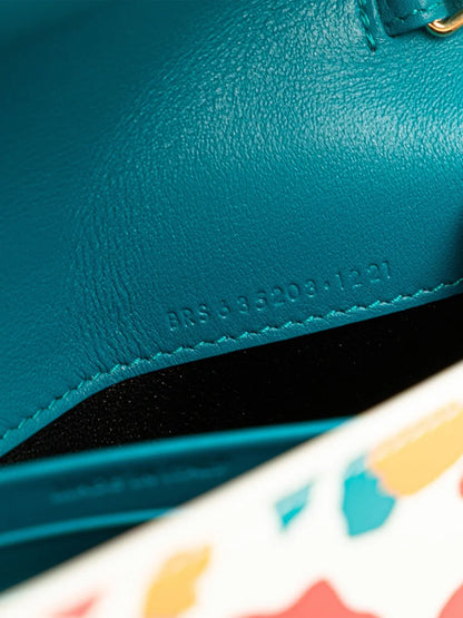 Pre-OwnedSaint Laurent Pre-Owned2021 Floral Printed Leather Wallet On Chain crossbody bag
