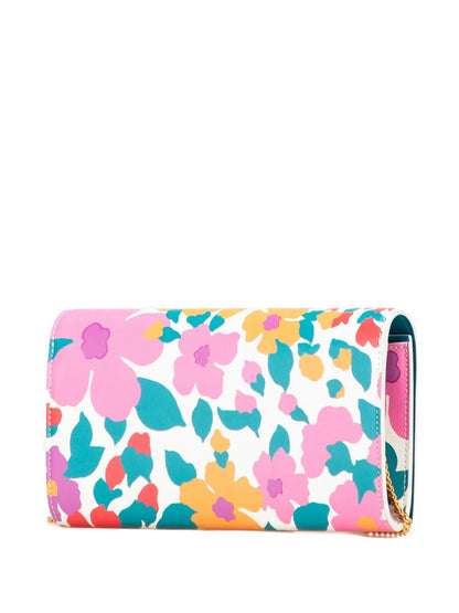 Pre-OwnedSaint Laurent Pre-Owned2021 Floral Printed Leather Wallet On Chain crossbody bag
