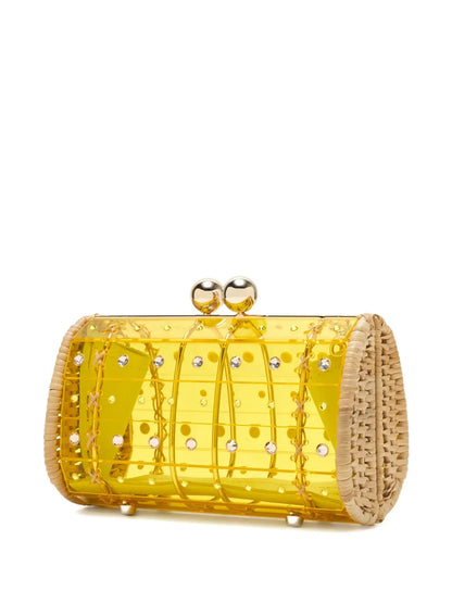 Waiwai Rioembellished woven clutch bag