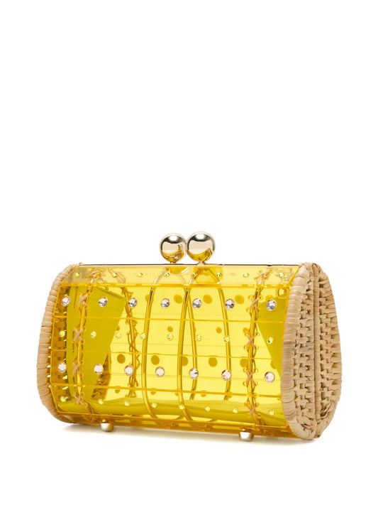 Waiwai Rioembellished woven clutch bag