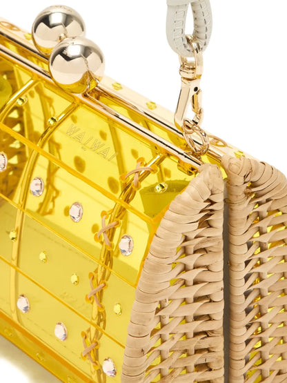 Waiwai Rioembellished woven clutch bag