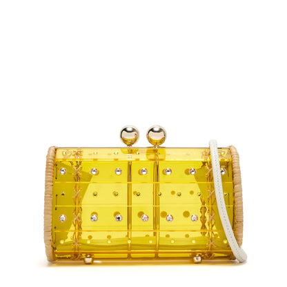 Waiwai Rioembellished woven clutch bag