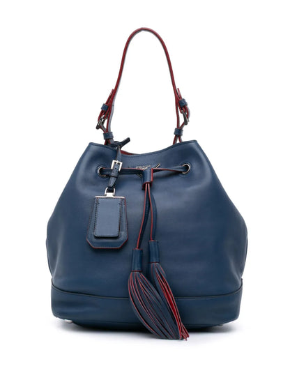 Pre-OwnedPrada Pre-Owned2013-2025 Soft Calf Tassel Convertible Drawstring Bucket Bag satchel
