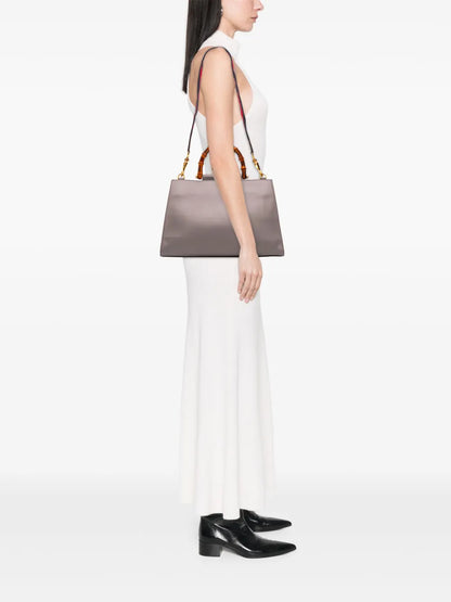 Pre-OwnedGucci Pre-Owned2016-2025 Medium Leather Bamboo Nymphaea satchel