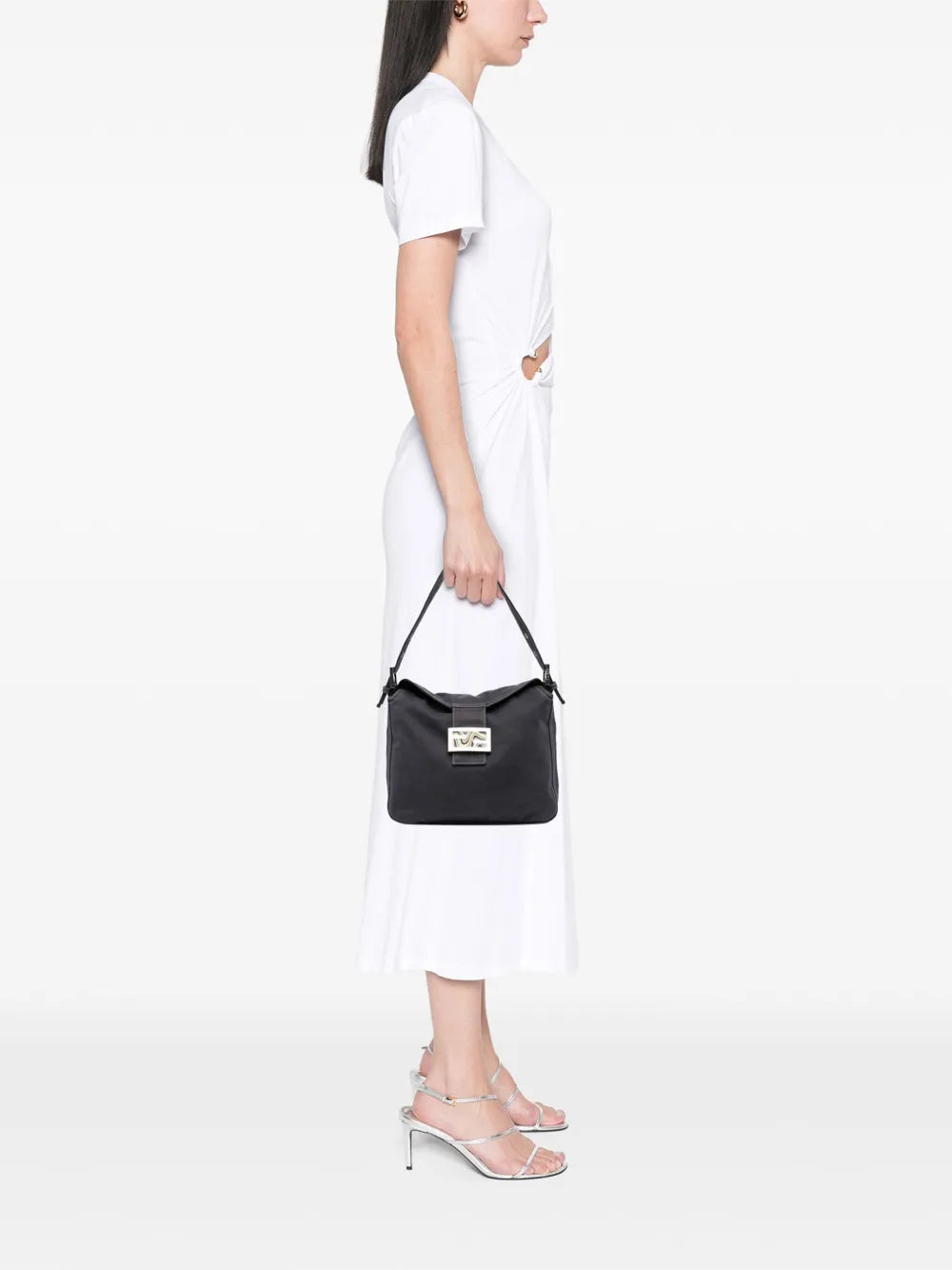 Pre-OwnedFendi Pre-Owned20th Century Canvas FF Marble Double Flap shoulder bag