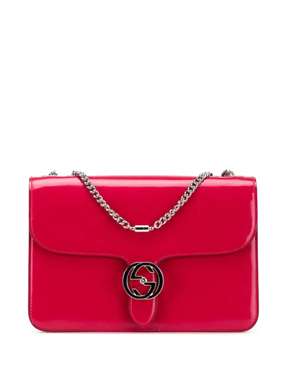 Pre-OwnedGucci Pre-Owned2000-2015 Medium Patent Dollar Interlocking G crossbody bag