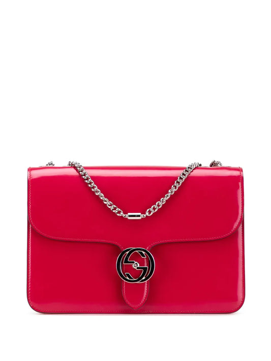 Pre-OwnedGucci Pre-Owned2000-2015 Medium Patent Dollar Interlocking G crossbody bag