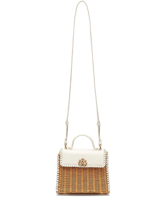 IslaSelene top handle woven shoulder bag