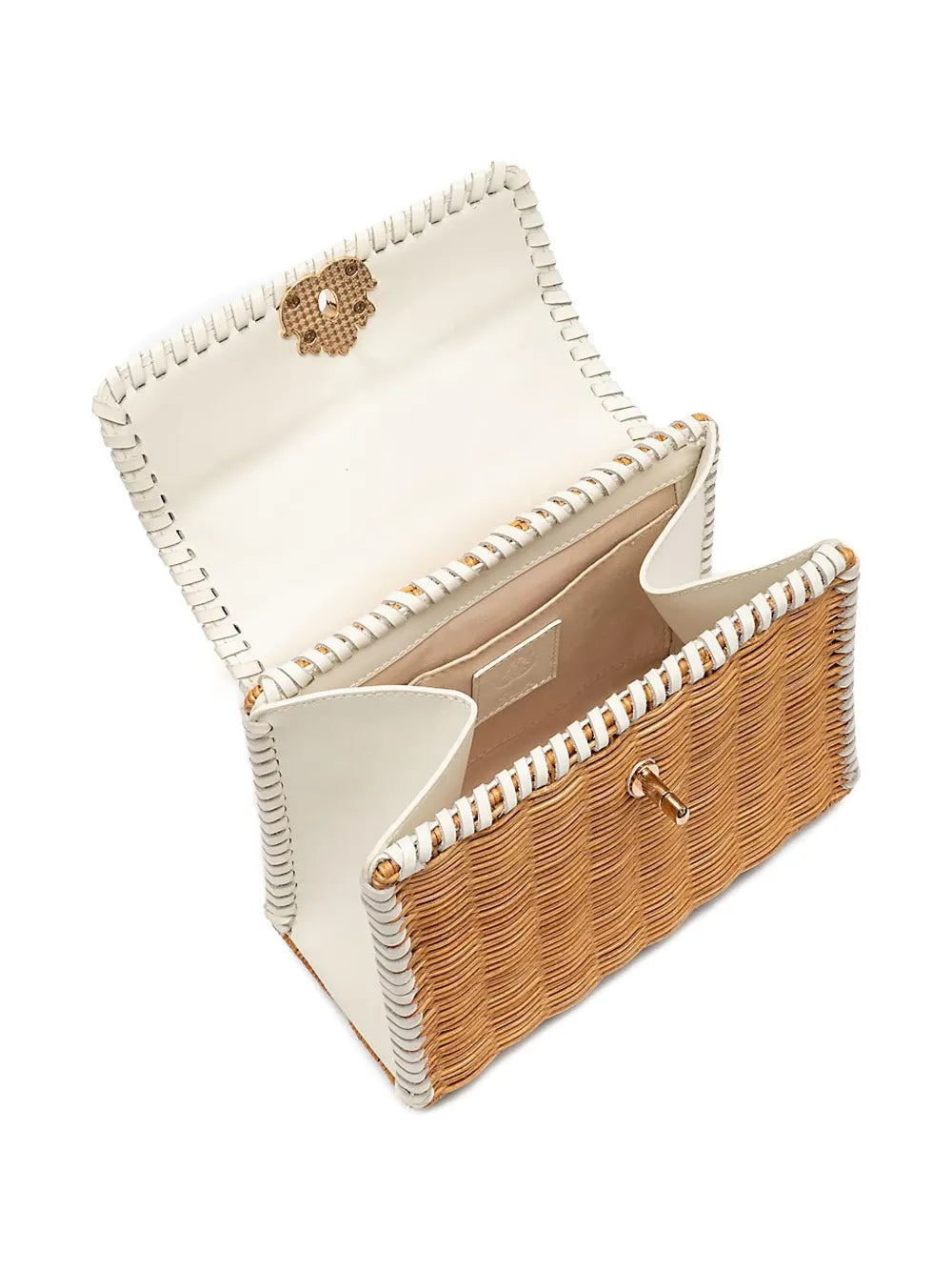IslaSelene top handle woven shoulder bag