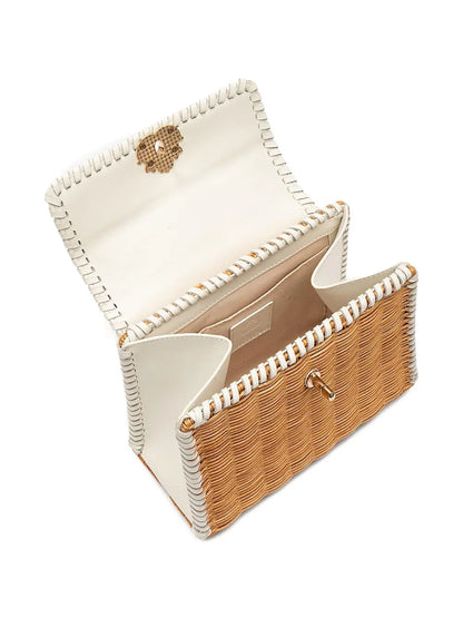 IslaSelene top handle woven shoulder bag