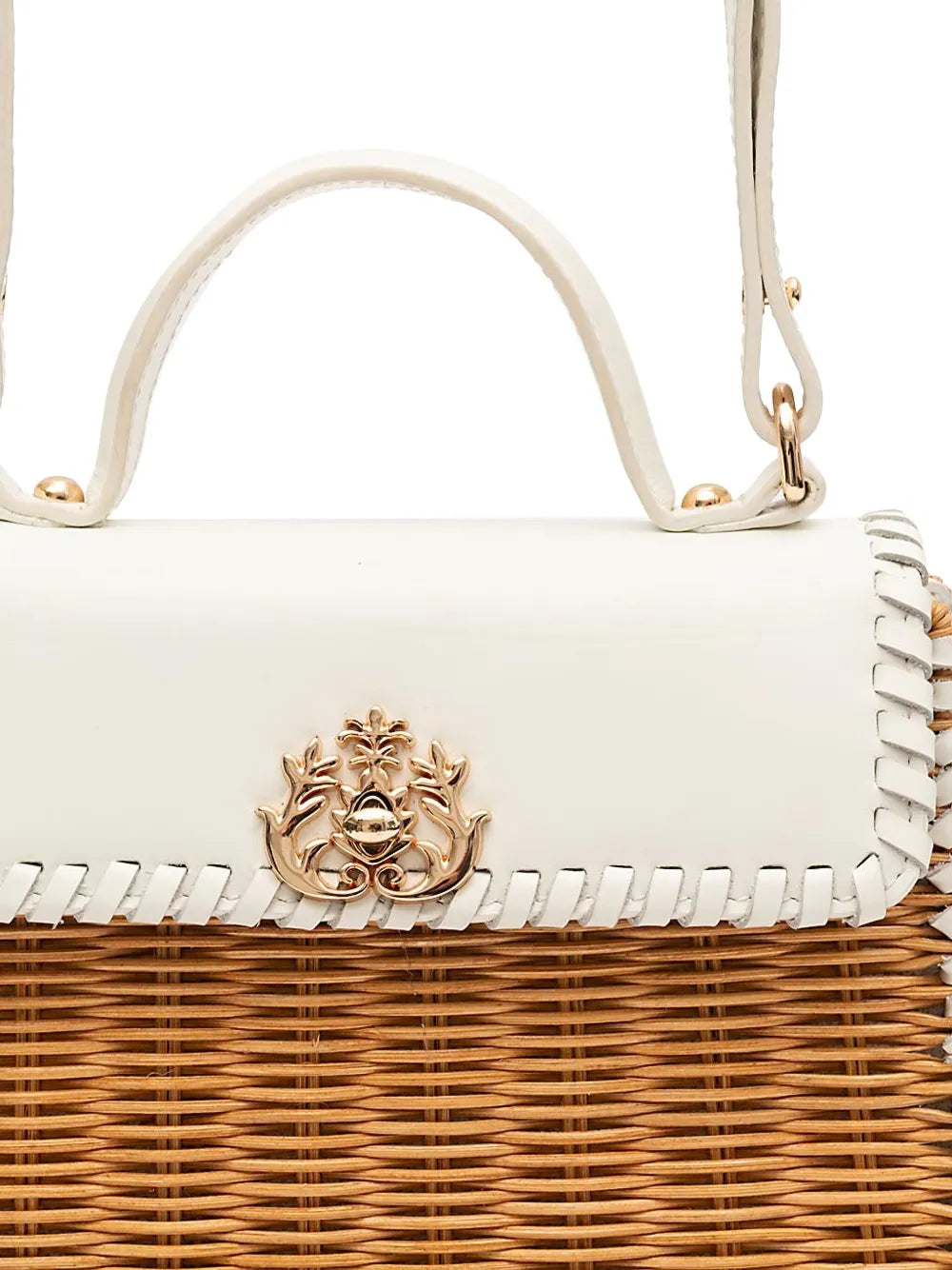 IslaSelene top handle woven shoulder bag