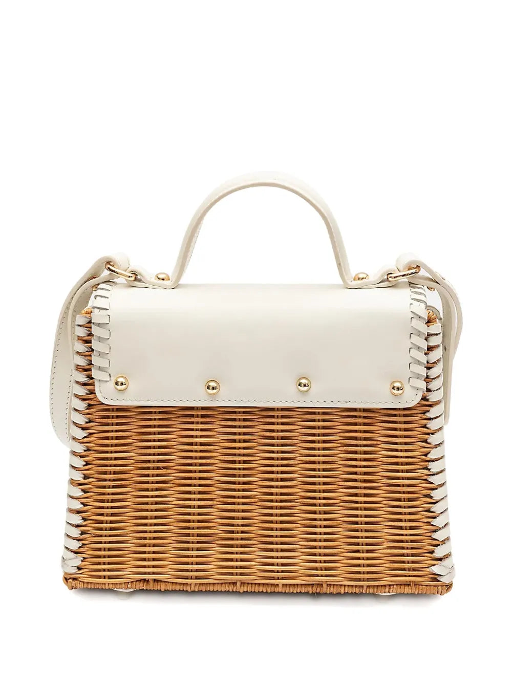 IslaSelene top handle woven shoulder bag