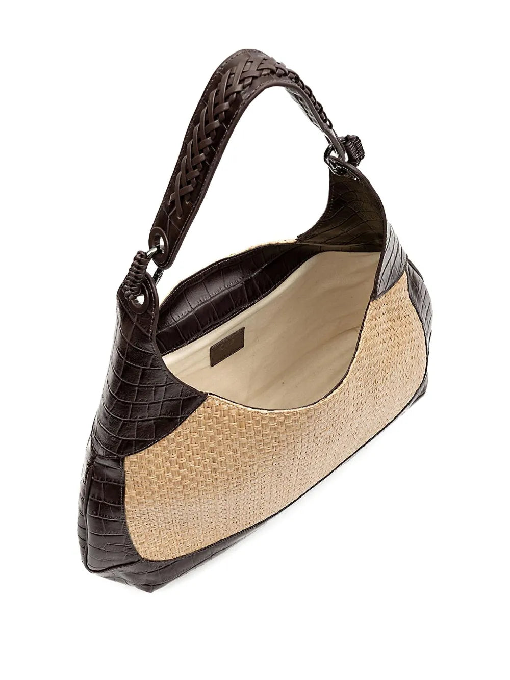 IslaMoon croc-embossed woven shoulder bag floriamart.shop