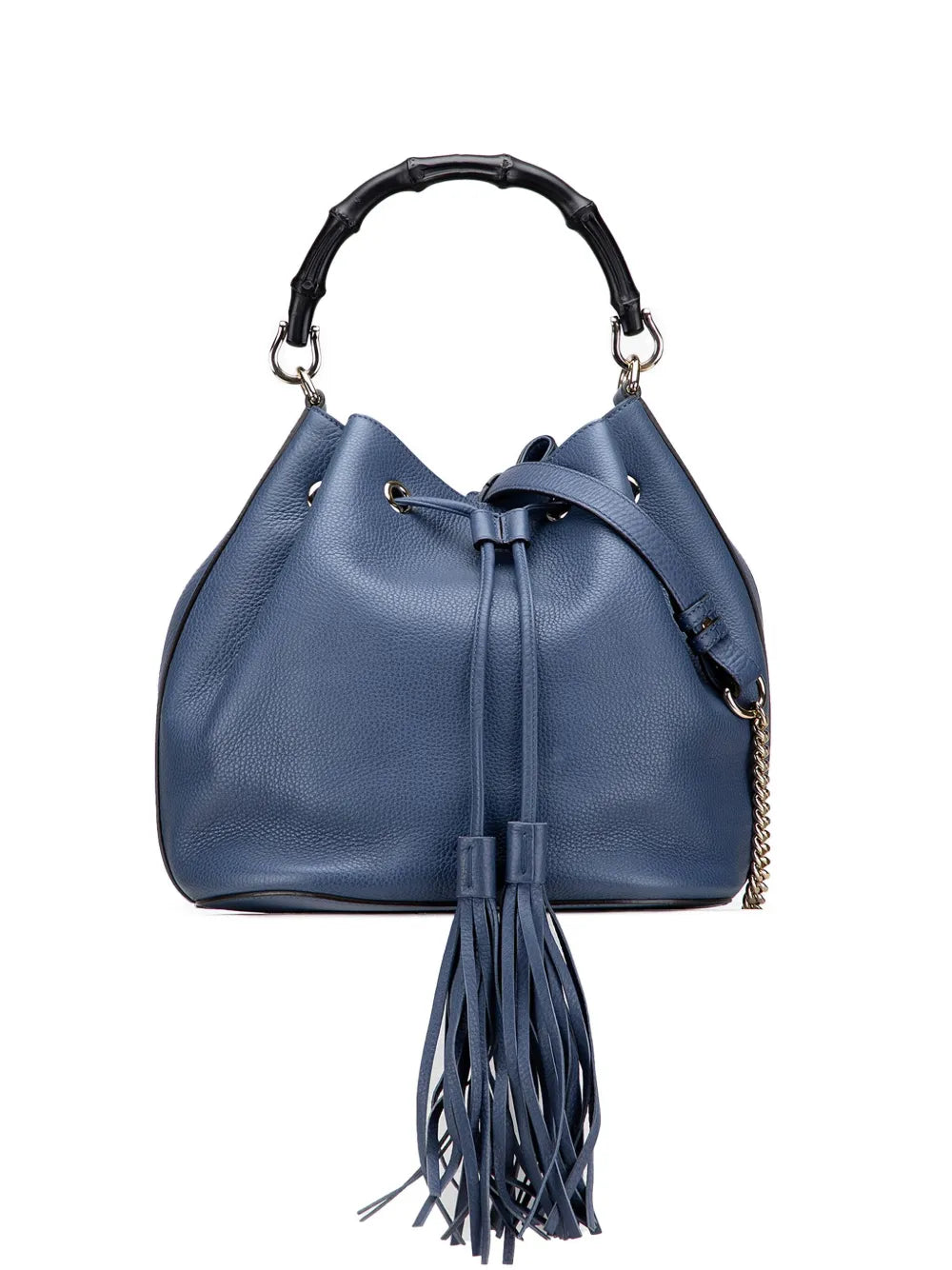 Pre-OwnedGucci Pre-Owned2000-2015 Leather Miss Bamboo Tassel bucket bag