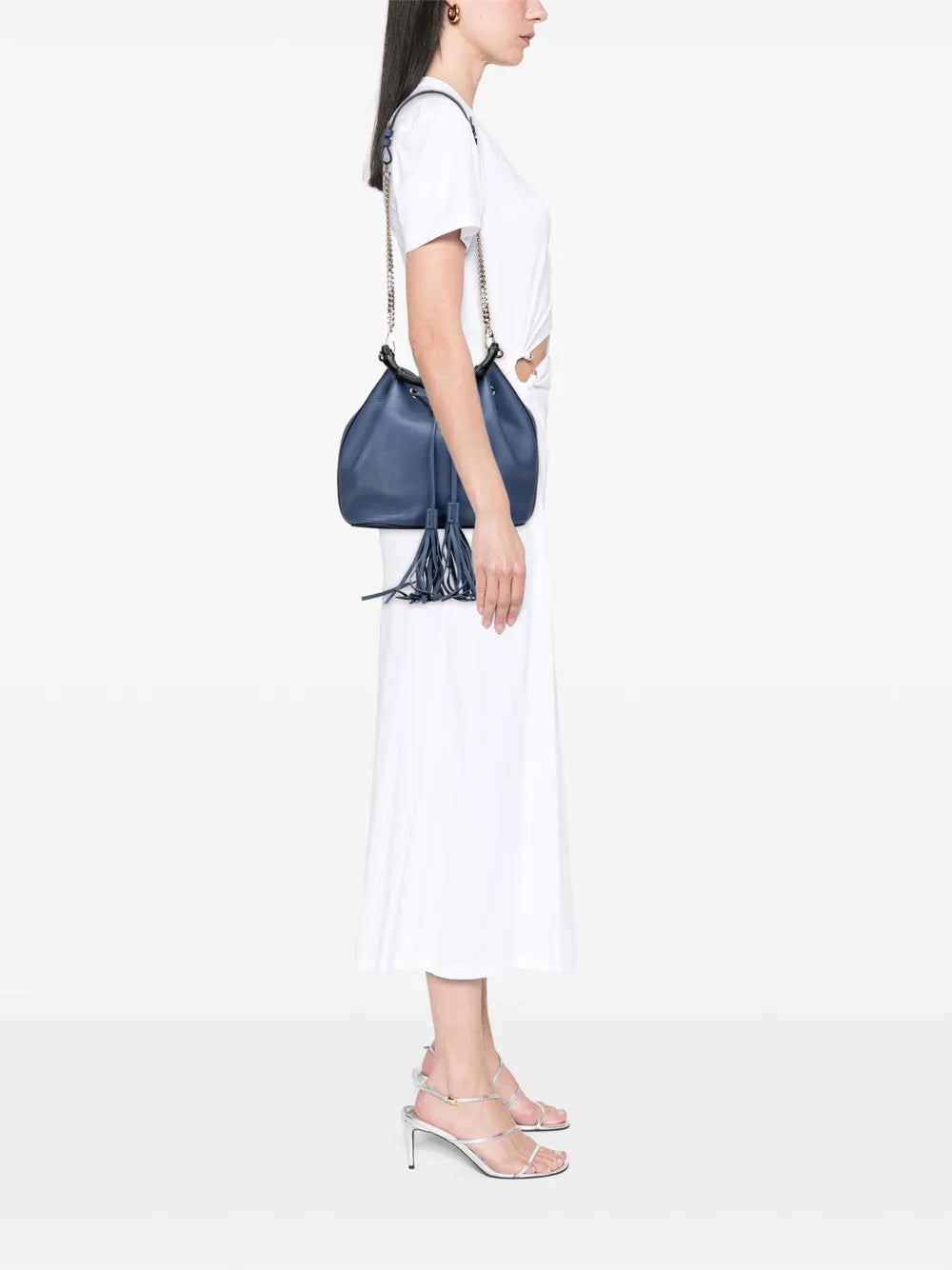 Pre-OwnedGucci Pre-Owned2000-2015 Leather Miss Bamboo Tassel bucket bag