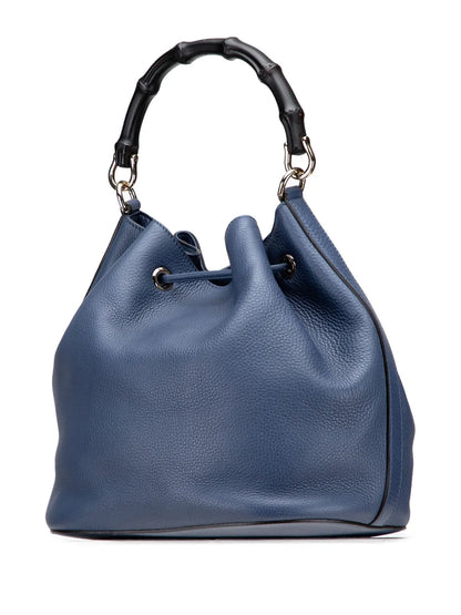 Pre-OwnedGucci Pre-Owned2000-2015 Leather Miss Bamboo Tassel bucket bag