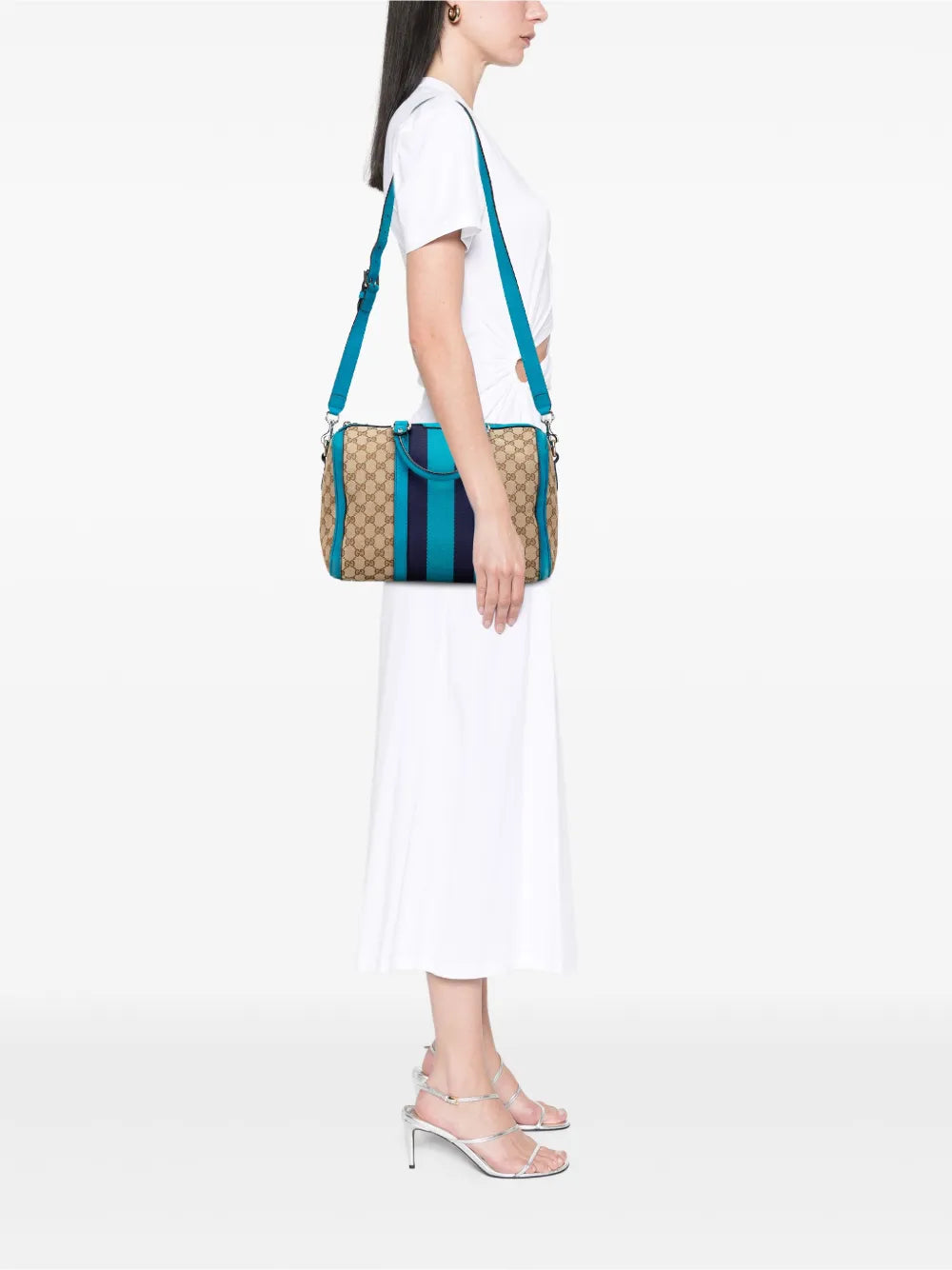 Pre-OwnedGucci Pre-Owned2000-2015 Medium GG Canvas Web Joy Boston Bag satchel