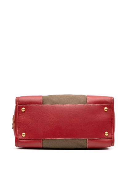 Pre-OwnedPrada Pre-Owned2000-2025 Saffiano Trimmed Canvas Canapa Logo satchel