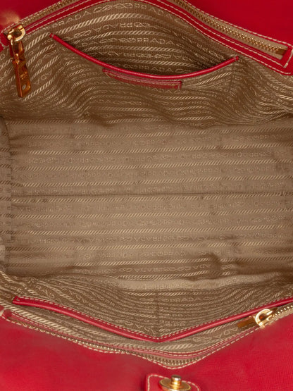 Pre-OwnedPrada Pre-Owned2000-2025 Saffiano Trimmed Canvas Canapa Logo satchel
