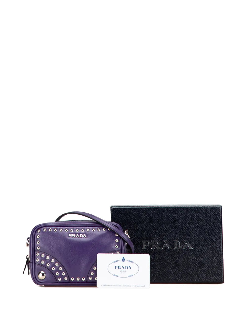 Pre-OwnedPrada Pre-Owned2013-2024 Mini Leather Studded Camera Bag crossbody bag