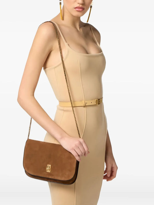 Elisabetta Franchichain-strap suede cross body bag