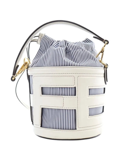 Pre-OwnedFendi Pre-Owned2010-2025 Mini Nylon Vitello King Logo Step Out Bag bucket bag